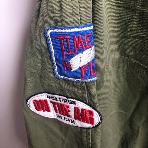 ZARA Womens Army Green Sticker Jacket - Picture 9 of 10
